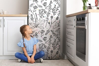 Magnetiskt kylskåp skydd Blommor och prickar