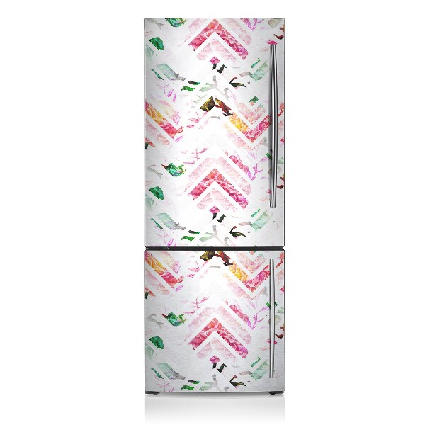 Magnetiskt kylskåpsöverdrag Blommiga chevrons