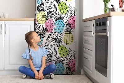 Magnetiskt kylskåpsöverdrag Färgglad ananas