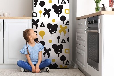 Magnetiskt kylskåpsöverdrag Svart graffiti