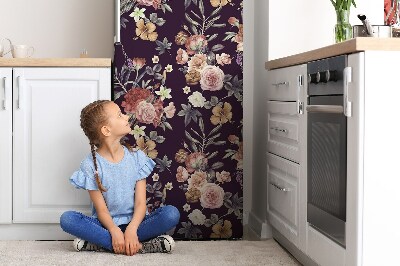 Magnetiskt kylskåpsöverdrag Trädgård med blommor