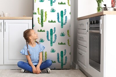 Magnetiskt kylskåpsöverdrag Målad kaktus