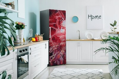Magnetiskt kylskåpsöverdrag röd blomma