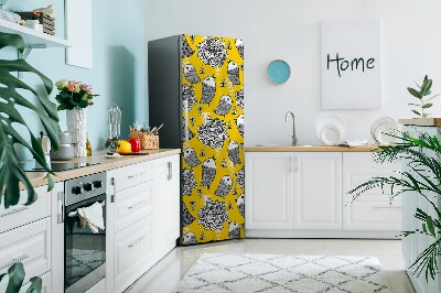 Magnetiskt kylskåpsöverdrag Doodle fåglar