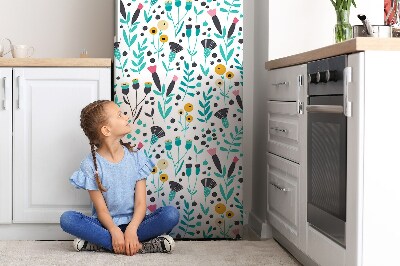Magnetiskt kylskåp skydd Skandinavisk blomma