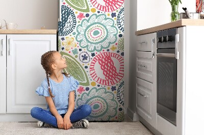 Magnetiskt kylskåpsöverdrag Färgglada blommor