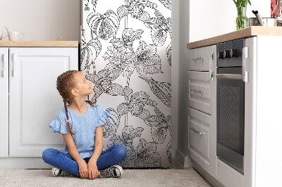 Magnetiskt kylskåpsöverdrag Rad av blomtårar