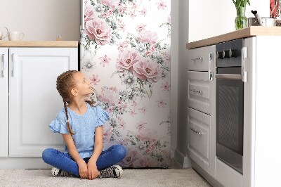 Magnetiskt kylskåpsöverdrag Delikat blommönster