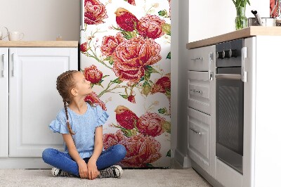 Magnetiskt kylskåpsöverdrag Röda fåglar