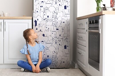 Magnetiskt kylskåp skydd Staden skissad