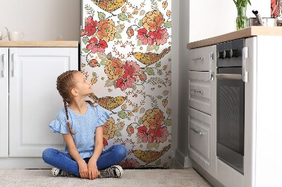 Magnetiskt kylskåpsöverdrag Fåglar dekoration