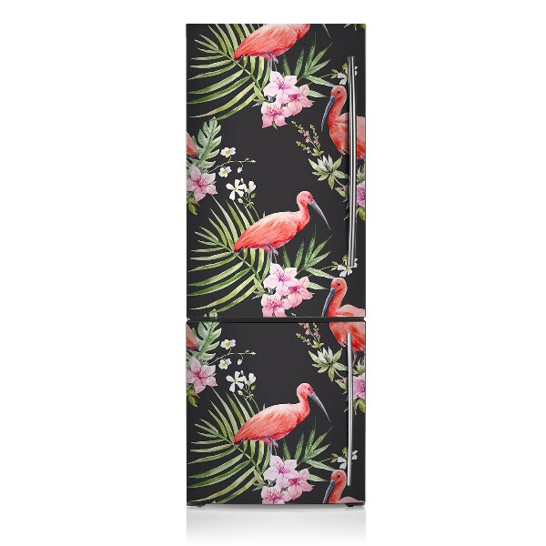 Magnetiskt kylskåp skydd Svart flamingo