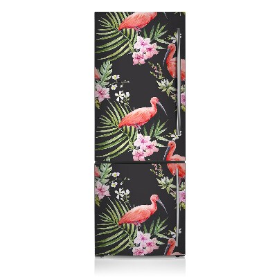 Magnetiskt kylskåp skydd Svart flamingo