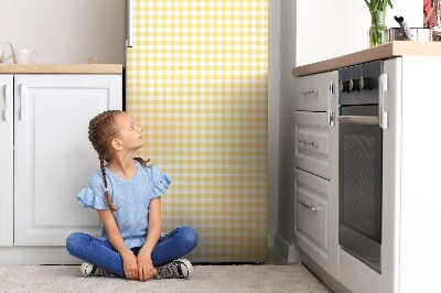 Magnetiskt kylskåpsöverdrag Gult schackbräde
