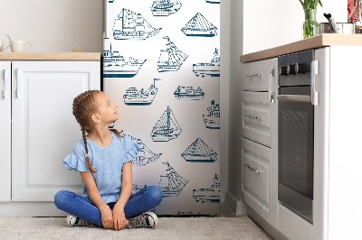 Magnetiskt kylskåpsöverdrag Blå skepp