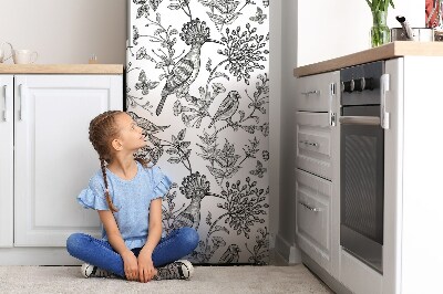 Magnetiskt kylskåpsöverdrag Skissade fåglar