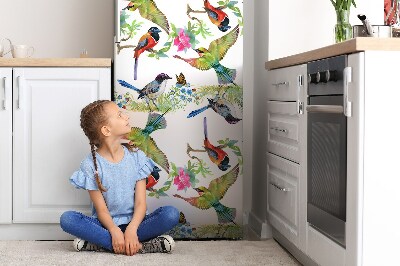 Magnetiskt kylskåpsöverdrag Färgglada fåglar