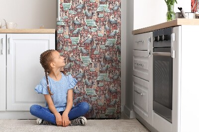 Magnetiskt kylskåp skydd Gammal stad