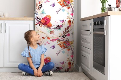 Magnetiskt kylskåpsöverdrag Fåglar på en gren