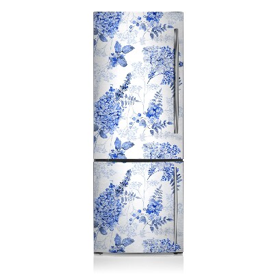 Magnetiskt kylskåpsöverdrag Blå hortensia