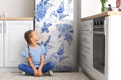 Magnetiskt kylskåpsöverdrag Blå hortensia