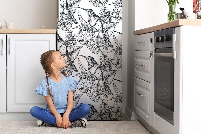 Magnetiskt kylskåp skydd Ritade fåglar