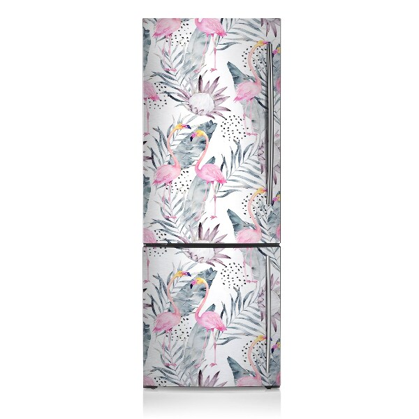 Magnetiskt kylskåpsöverdrag Flamingos