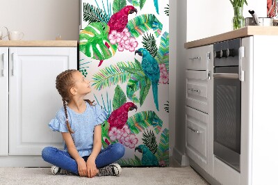 Magnetiskt kylskåpsöverdrag Papegoja väggmålning