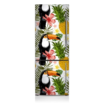 Magnetiskt kylskåp skydd Tukan och ananas