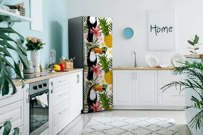 Magnetiskt kylskåp skydd Tukan och ananas
