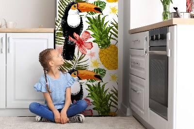 Magnetiskt kylskåp skydd Tukan och ananas