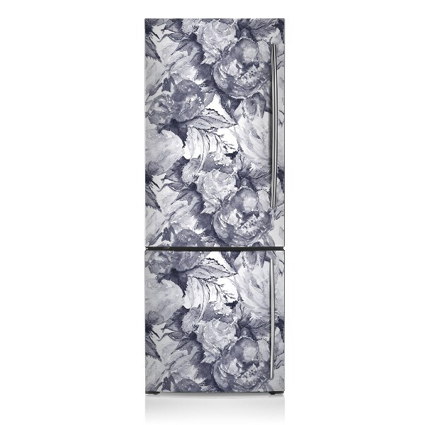 Magnetiskt kylskåp skydd Gråa blommor