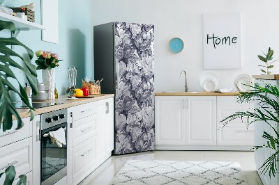 Magnetiskt kylskåp skydd Gråa blommor