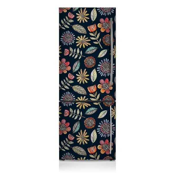 Magnetiskt kylskåp skydd Färgglada blommor