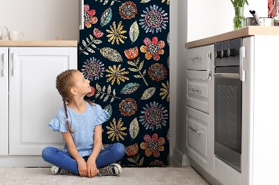 Magnetiskt kylskåp skydd Färgglada blommor
