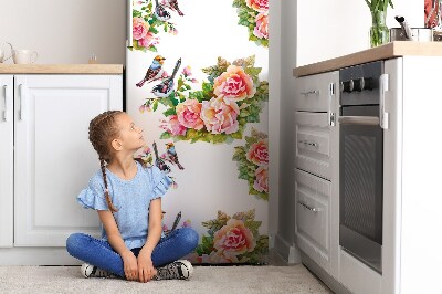 Magnetiskt kylskåpsöverdrag Fåglar på en gren
