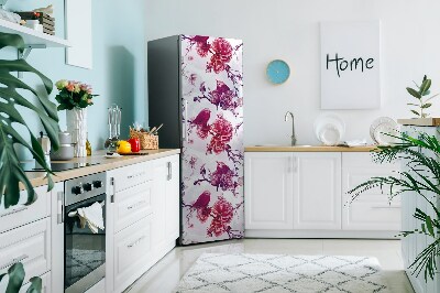 Magnetiskt kylskåpsöverdrag Lila fåglar