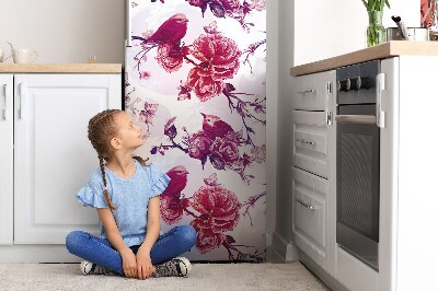 Magnetiskt kylskåpsöverdrag Lila fåglar