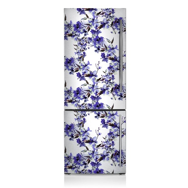 Magnetiskt kylskåpsöverdrag Blå blommor