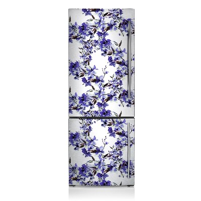Magnetiskt kylskåpsöverdrag Blå blommor