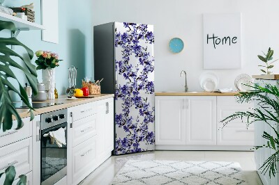 Magnetiskt kylskåpsöverdrag Blå blommor