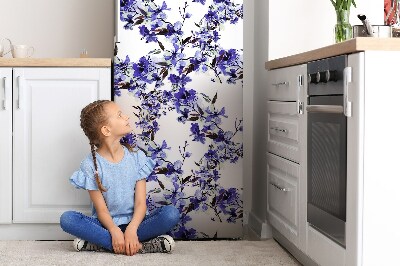 Magnetiskt kylskåpsöverdrag Blå blommor