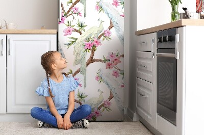Magnetiskt kylskåpsöverdrag Vit påfågel