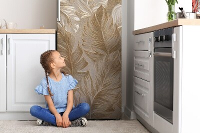 Magnetiskt kylskåpsöverdrag guldlöv
