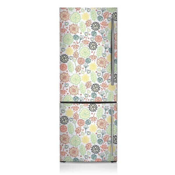 Magnetiskt kylskåp skydd Blommor och hjärtan