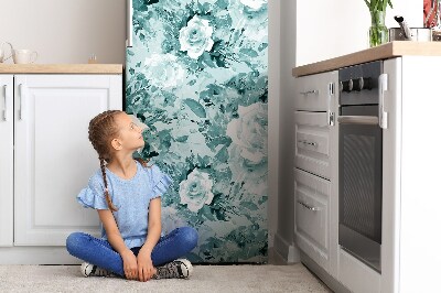 Magnetiskt kylskåpsöverdrag Blå blommor