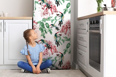 Magnetiskt kylskåpsöverdrag Örter och fåglar