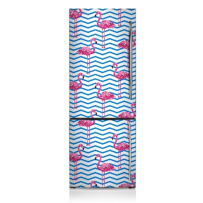 Magnetiskt kylskåpsöverdrag Flamingos