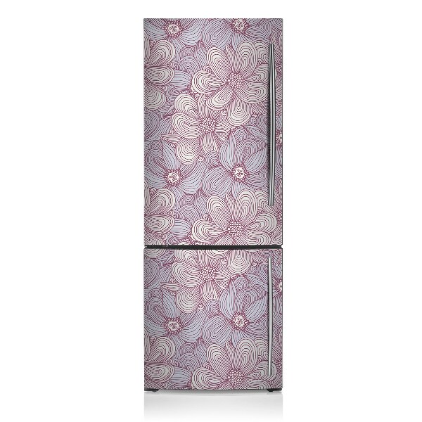 Magnetiskt kylskåp skydd Doodle blommor