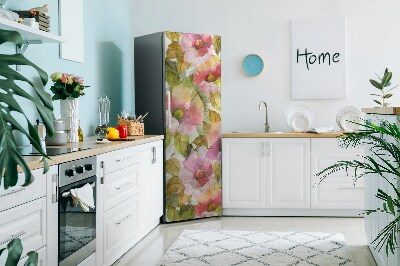 Magnetiskt kylskåpsöverdrag Målade blommor
